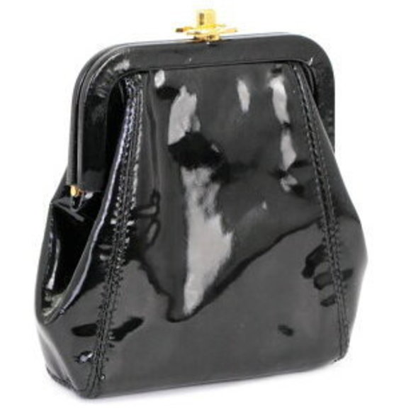 CHANEL Cocomark Pouch Wallet Patent Black GG No - Picture 1 of 6